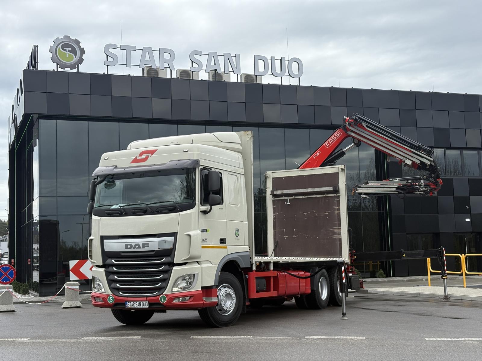 DAF XF 440 6x2 Fassi F365 FLY JIB HDS Żuraw Crane Kran Chwytak do Palet