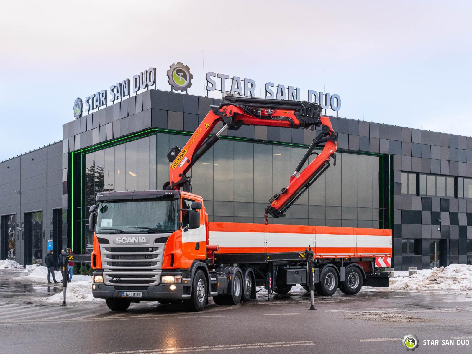 SCANIA G400 6x2 PALFINGER PK 33002 EH HDS Żuraw Fly Jib Naczepa