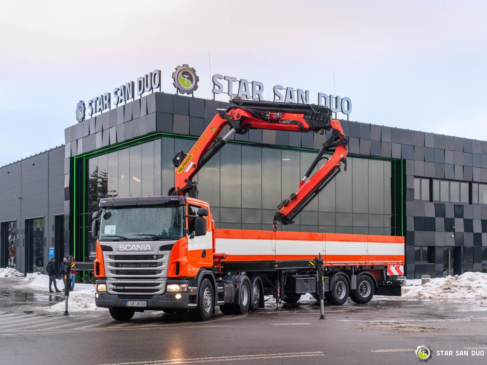 SCANIA G400 6x2 PALFINGER PK 33002 EH HDS Żuraw Fly Jib Naczepa