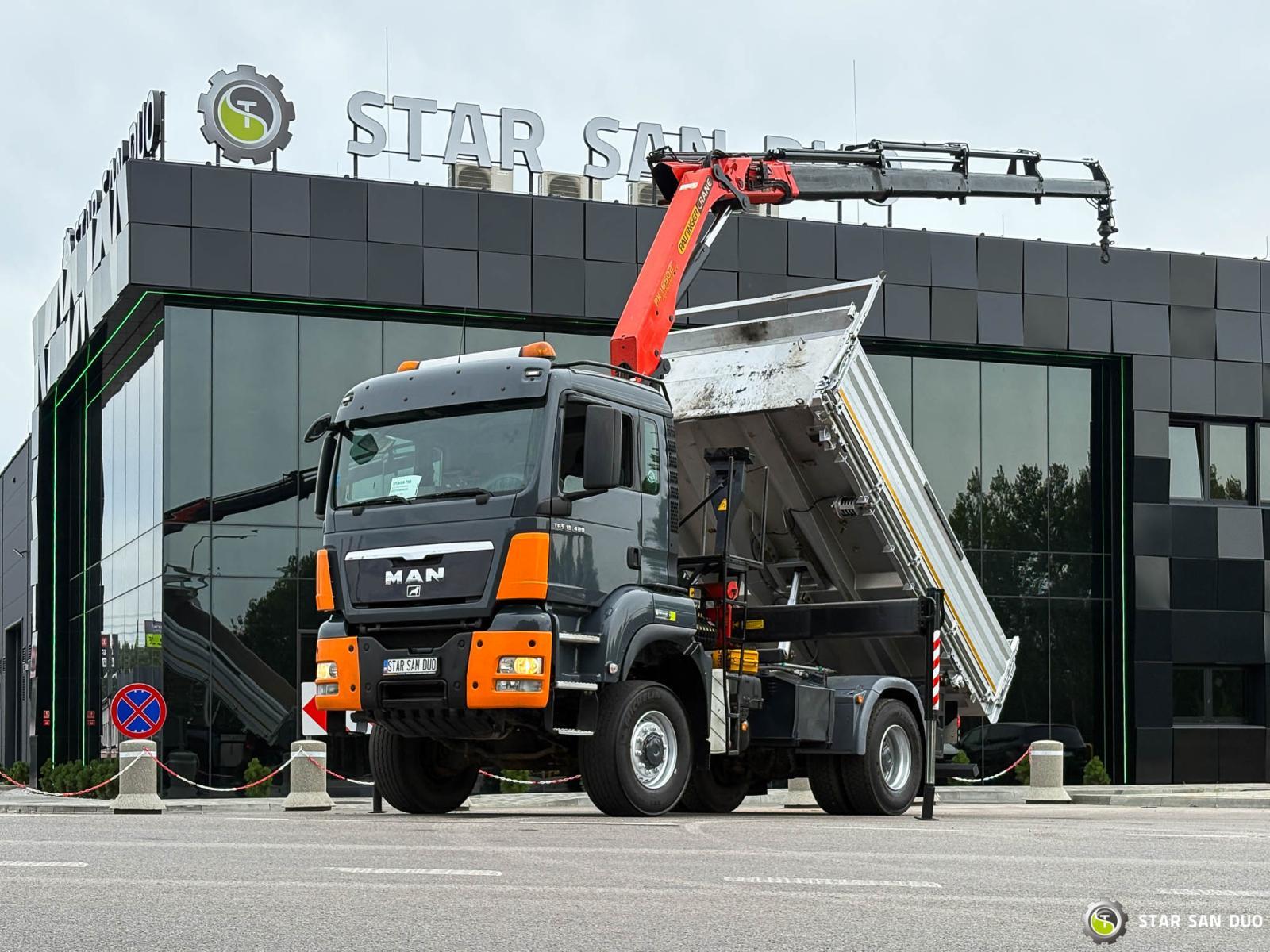 MAN TGS 18.480 4x4 PALFINGER PK 16502 HDS Żuraw Wywrotka Crane