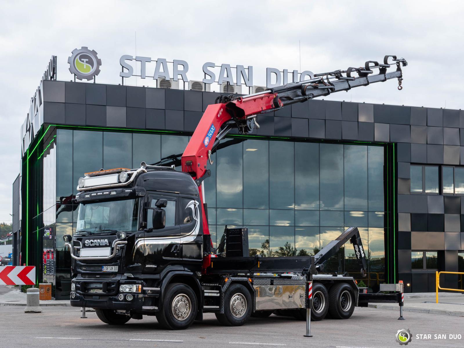 SCANIA R580 8x4 HMF 5020-K6, JOAB L20 5200AK Żuraw HDS Hakowiec Wciągarka