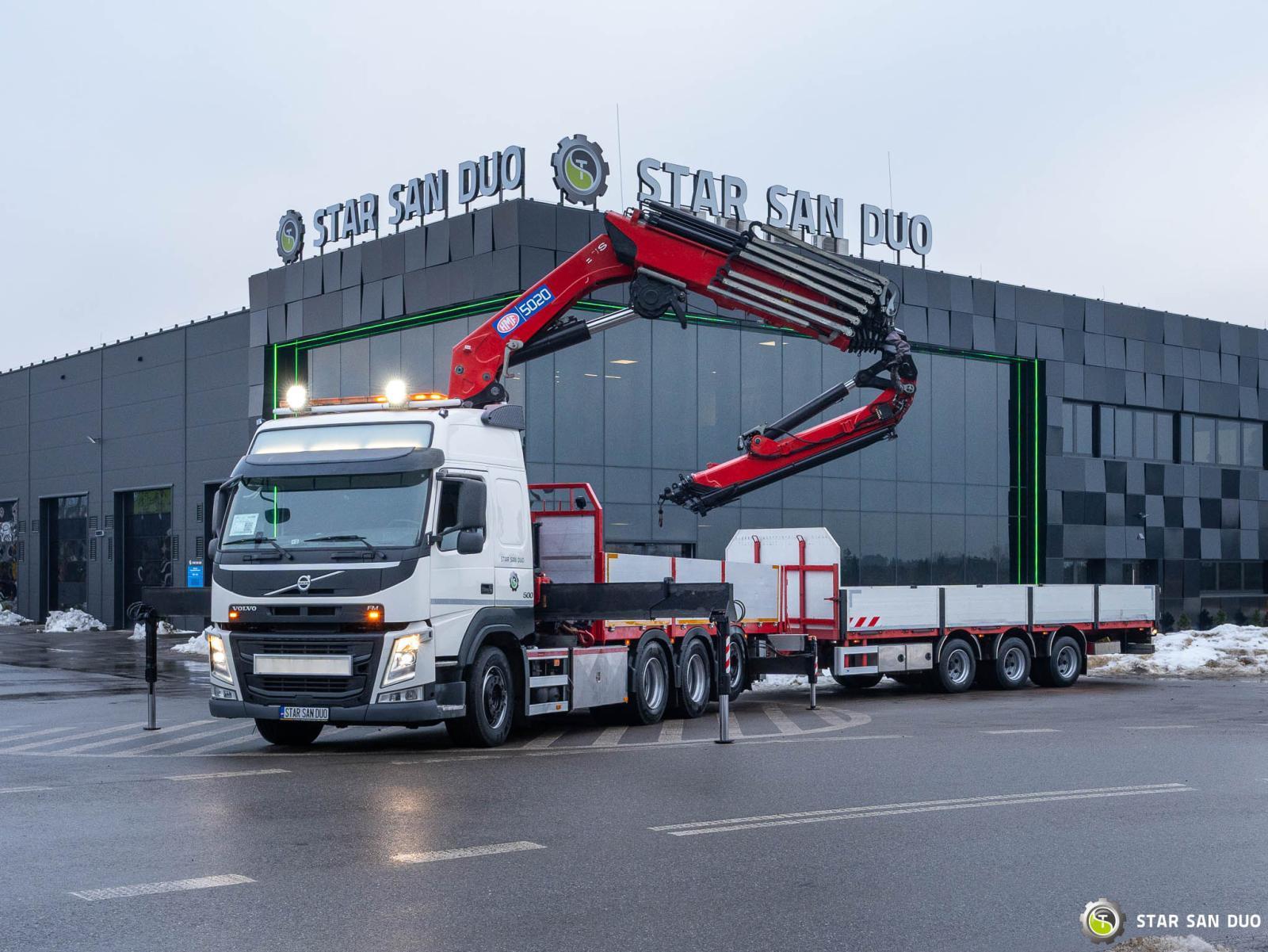 VOLVO FM500 8x4 HMF 5020-K6 HDS Żuraw Fly Jib Przyczepa Wciągarka