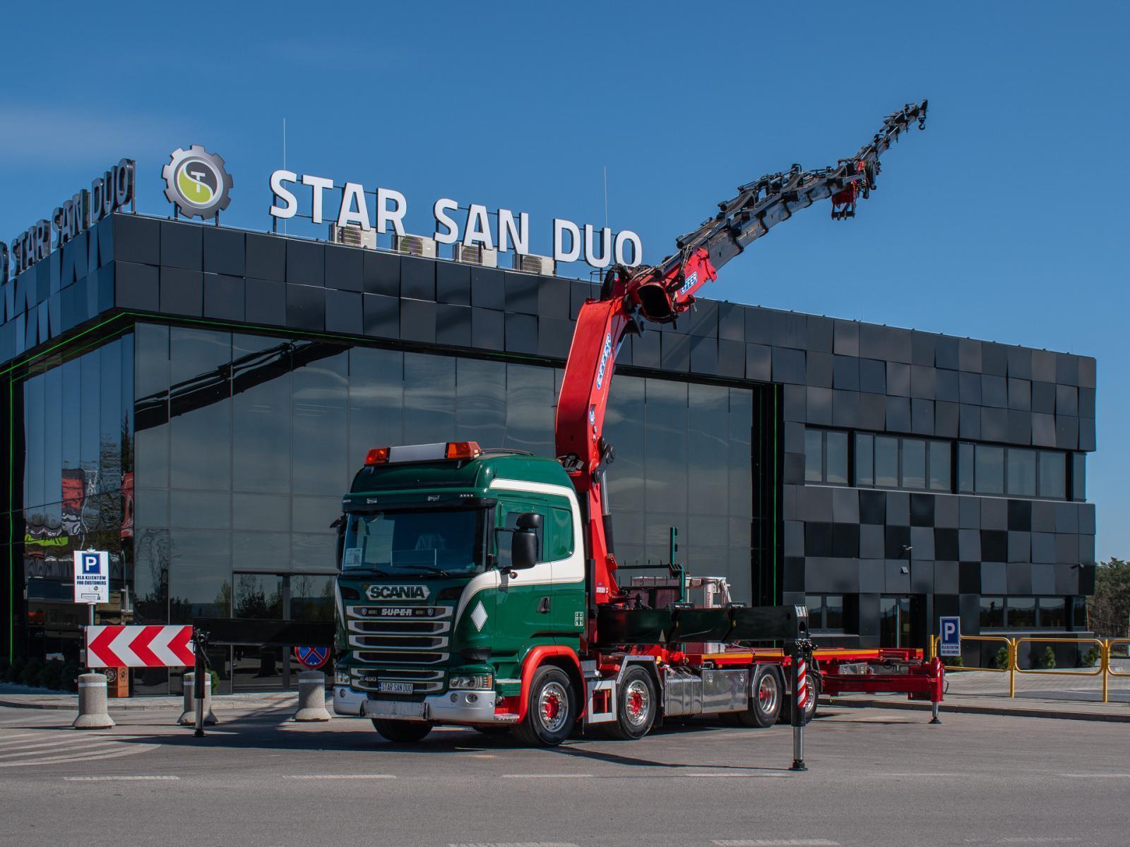 SCANIA R490 8x2 EFFER 955 Fly Jib Wciągarka Kosz HDS Żuraw