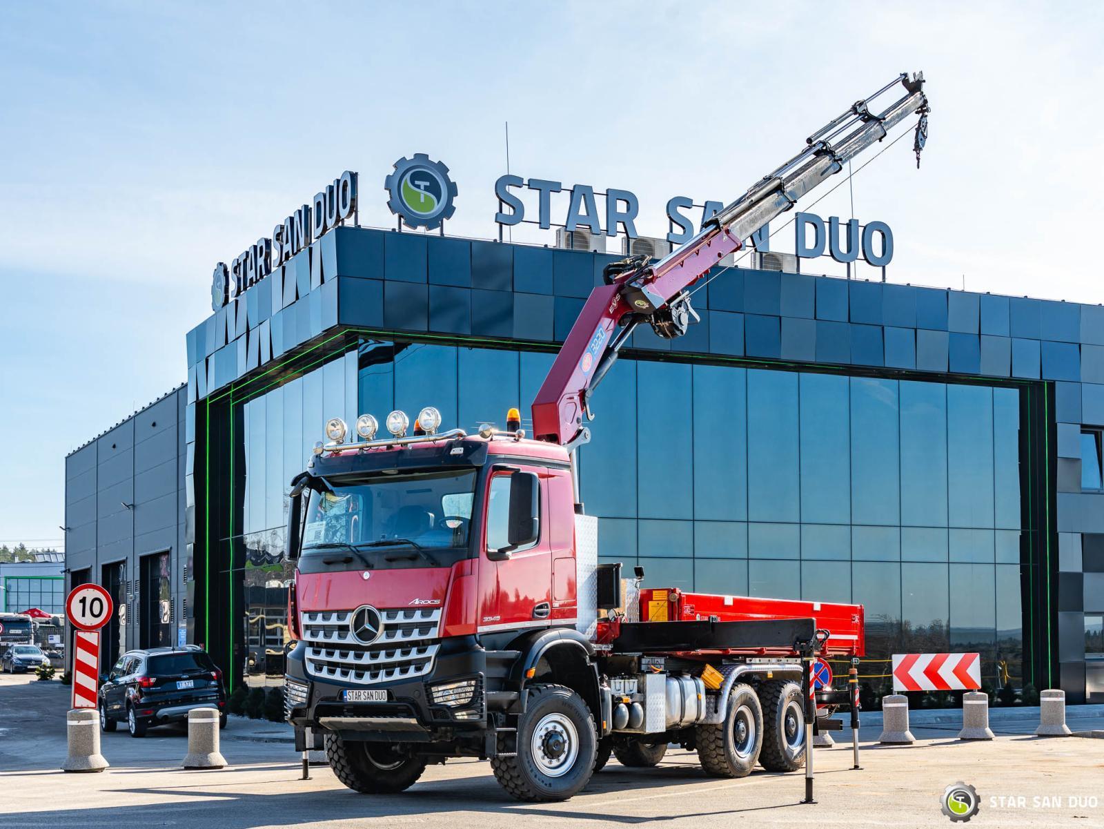 MERCEDES - BENZ AROCS 3345 6x6 HMF 3220 HDS Żuraw Wywrotka Wciągarka