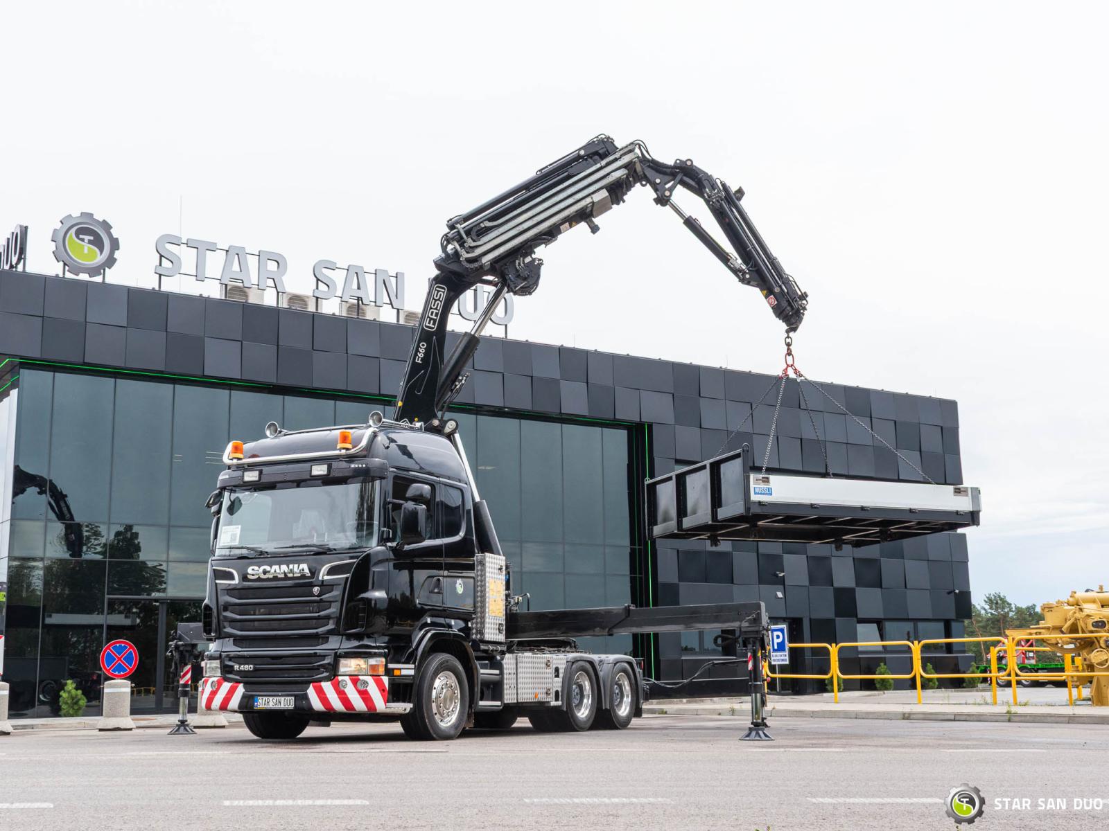 SCANIA R480 6x4 FASSI F660RA.2.26 HE-DYNAMIC HDS Żuraw Fly Jib Siodło