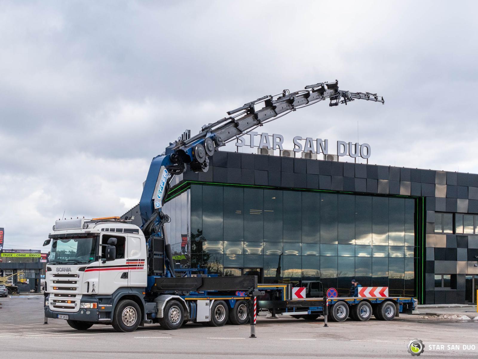 SCANIA R500 8x4 EFFER 1355/7S HDS Żuraw Fly Jib Wciągarka Naczepa