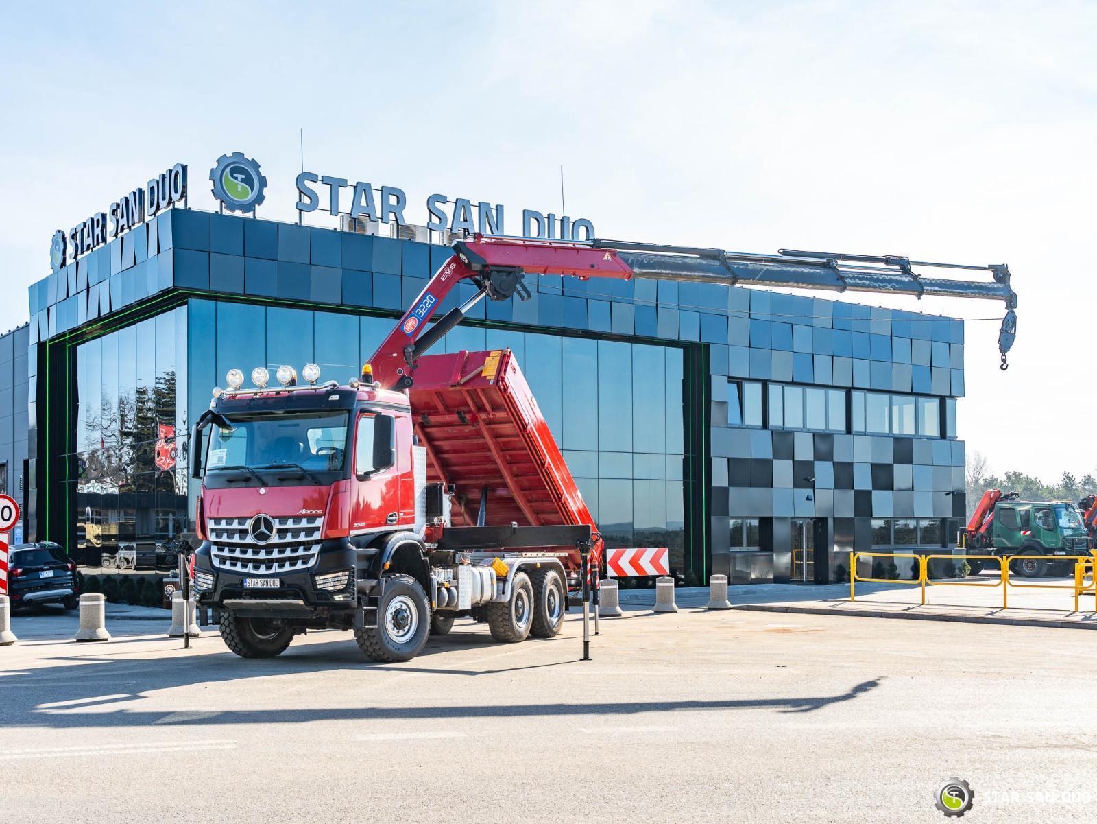 MERCEDES - BENZ AROCS 3345 6x6 HMF 3220 HDS Żuraw Wywrotka Wciągarka
