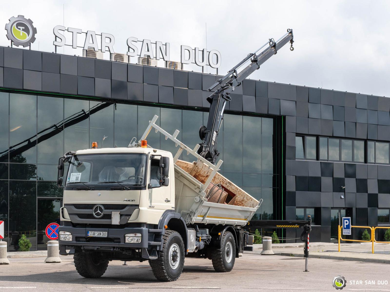 MERCEDES-BENZ AXOR 1833 4x4 HIAB 166 HDS Żuraw Wywrotka Chwytak
