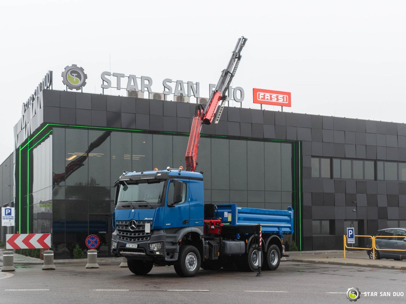 MERCEDES-BENZ AROCS 3351 6x6 FASSI F215A.2.23 HDS Żuraw Wywrotka Hydroburta